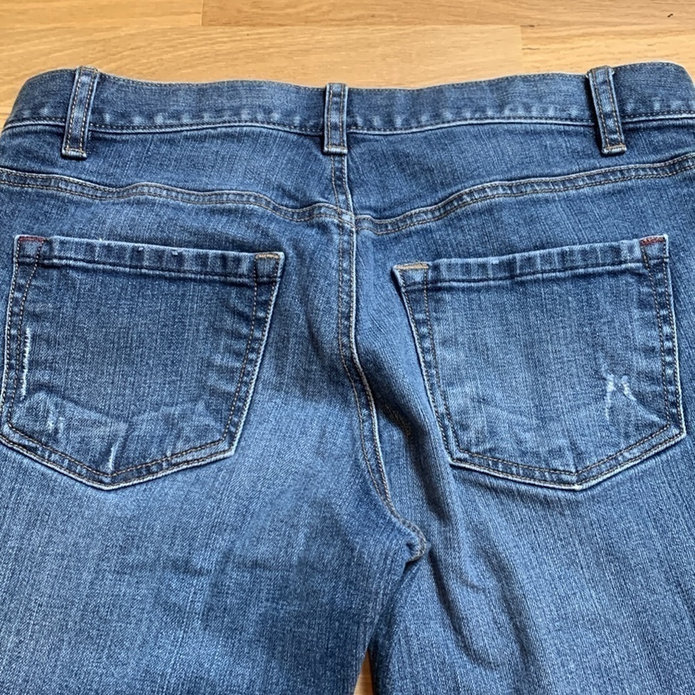 LOFT Distressed Boyfriend Medium Wash Cuffed Denim Jean Shorts Women’s 4 - Picture 14 of 15
